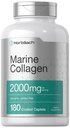 Horbäach Marine Collagen Peptider 2000mg • 124; 180 Caplet Kapsler • 124; Type 1 med Calcium • 124; Non- GMO, Gluten Free Supplement
