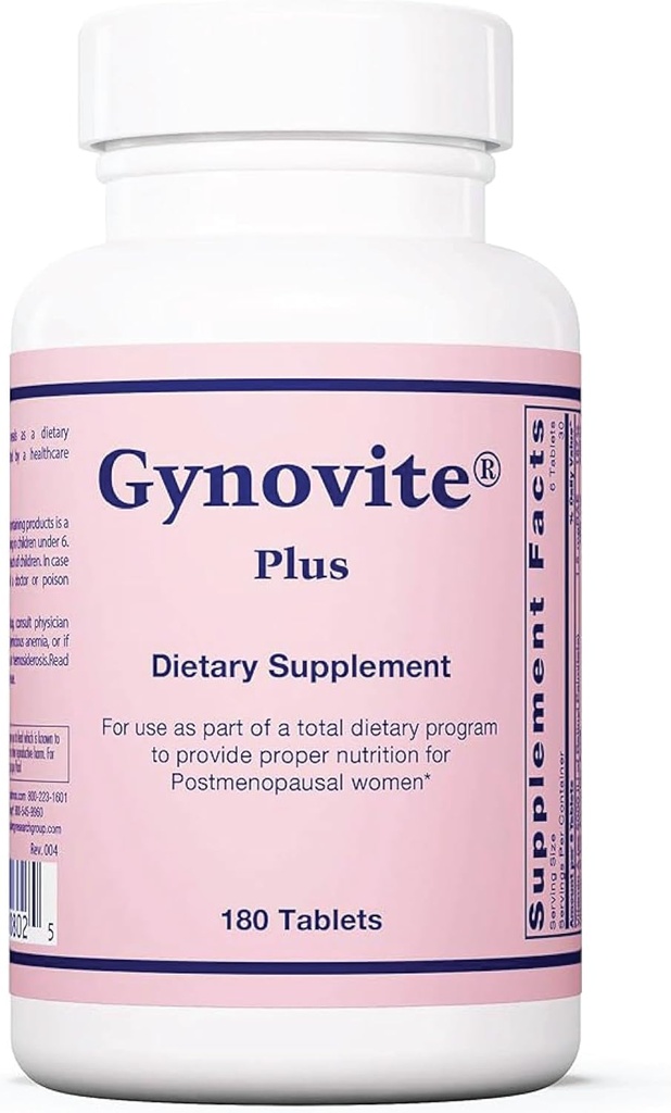 Optimox Gynovite - Menopause Kosttilskud til kvinder, Post Menopause Support Vitaminer til Hot Flash, Night Sweats, Women 's Menopausale Comfort - 180 tabletter