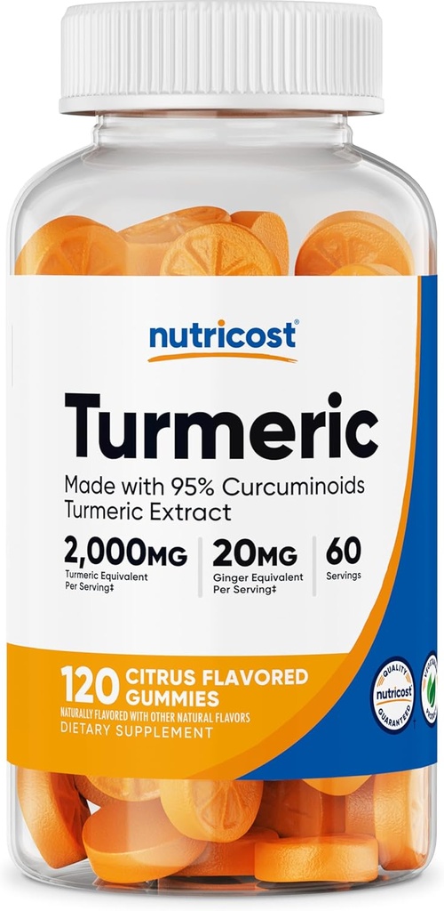 Nutricost gurkemeje Gummies 2.000mg Tumerisk per servering (120 Gummies) - 60 Servere