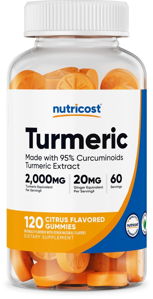 Nutricost gurkemeje Gummies 2.000mg Tumerisk per servering (120 Gummies) - 60 Servere