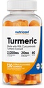 Nutricost gurkemeje Gummies 2.000mg Tumerisk per servering (120 Gummies) - 60 Servere