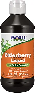 Now Foods Supplements, Elderberry Liquid 500 mg, 10: 1 Koncentrat, Gratis Radical Scavenger *, 8-Ounce