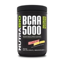 NutraBio BCAA 5000 Powder - Vegansk Gæret BCAA - Understøtter Lean Muscle Growth, Inddrivelse, Endurance - 60 Servering - Strawberry Lemon Bomb