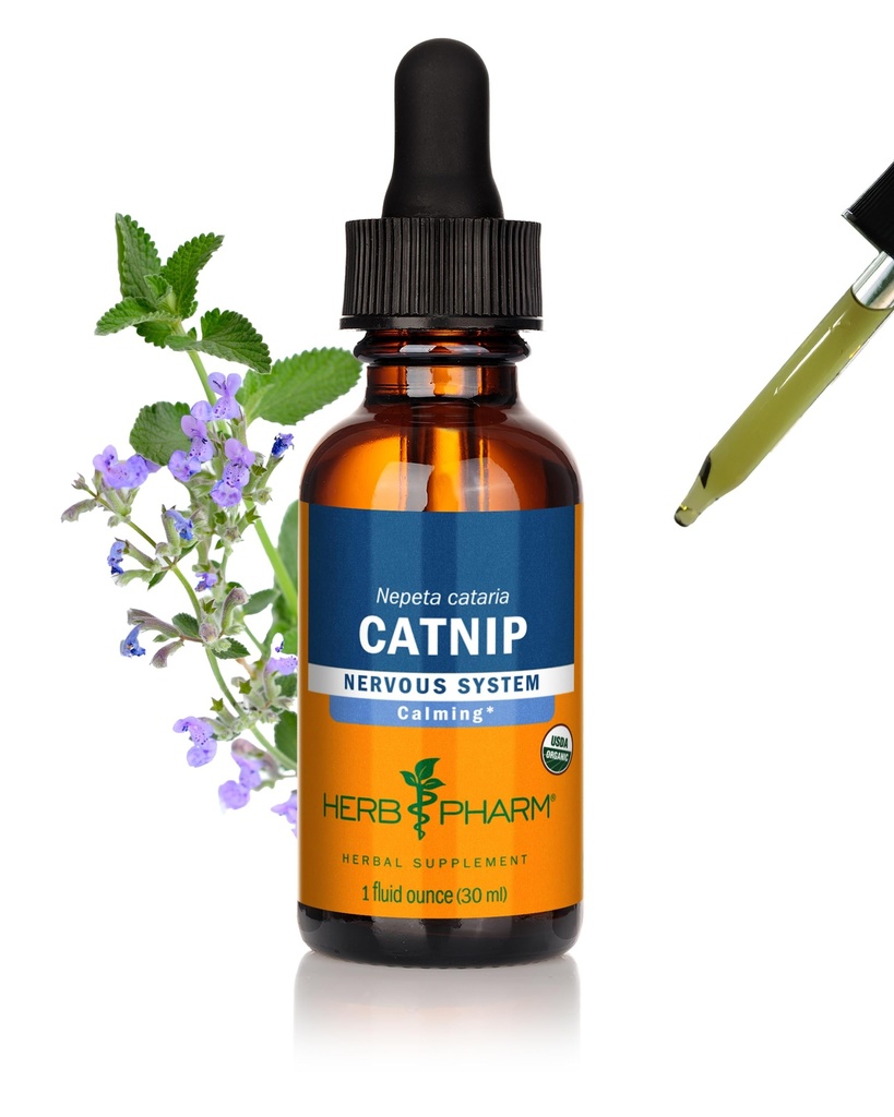 Herb Pharm Certified Organic Catnip Liquid Extract til Calming Nervesystemet Support, 1 Fl Oz