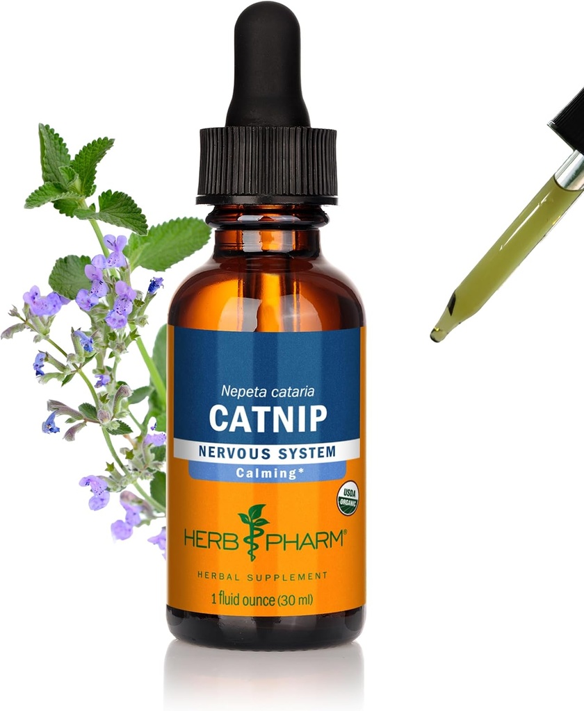 Herb Pharm Certified Organic Catnip Liquid Extract til Calming Nervesystemet Support, 1 Fl Oz