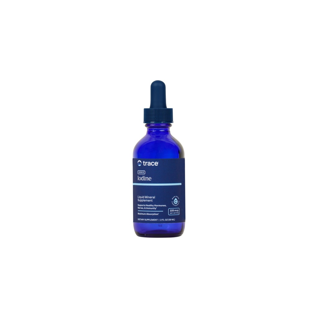 Trace Minerals Ionic Jod 225 mcg - Gel supplement til støtte immunsystem & Thyroid sundhed - Jod dråber med Magnesium - Understøtter sund nervesystem - 2 fl oz (295 Servere)