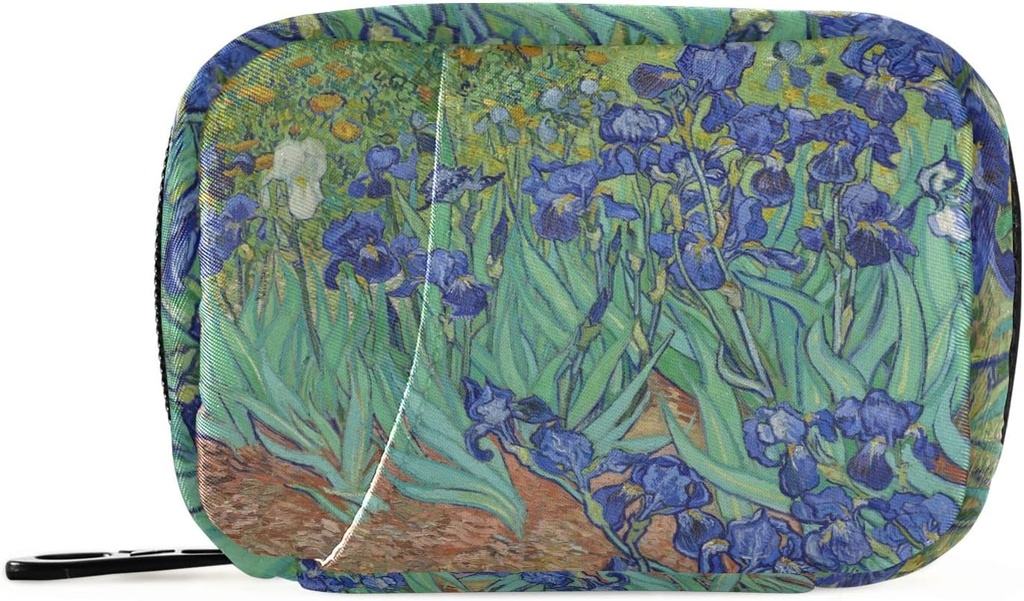 Naanle Irises Van Gogh 7 Day Pill Case Bag Travel Pill Organizer med lynlås Portable ugentlige sag Kompakt størrelse for vitamin supplement Holder