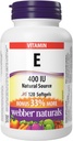 Webber Naturals Vitamin E Natural Source Softgel, 400 IU- 120 Softgel