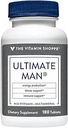 The Vitamin Shoppe Ultimate Man Multivitamin, High Potency Multi - Energi & Antioxidant Blend, Daglig Multi- Mineral supplement til Optimal Mænds Sundhed, Gluten & Dairy Free (180 tabletter)