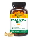 Country Life Daily Total One Multivitamin, Jernfri En gang om dagen Multivitamin & Multimineral Complex, Vitamin A, C, D, herunder Coenzym B- Vitamin, Understøtter energi Metabolisme, 60 Veganske kapsler