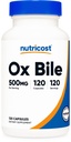 Nutricost Ox Bile Kapsler 500mg Per Servering (120 Kapsler) - Gluten Free & Non- GMO