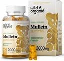 Wild & Organic Mullein Gummies for Lungs 2000mg - Lung Detox and Cleanse - Vegan Mullein Leaf Gummies for Immune Support - 60 Non-GMO Herbal Extract Chews