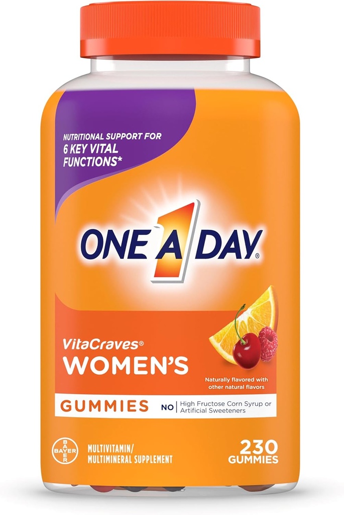En dag kvinders Multivitamin Gummies, Multivitamin til kvinder med vitamin A, C, E, D-vitamin og zink til immunforsvar, 230 tal