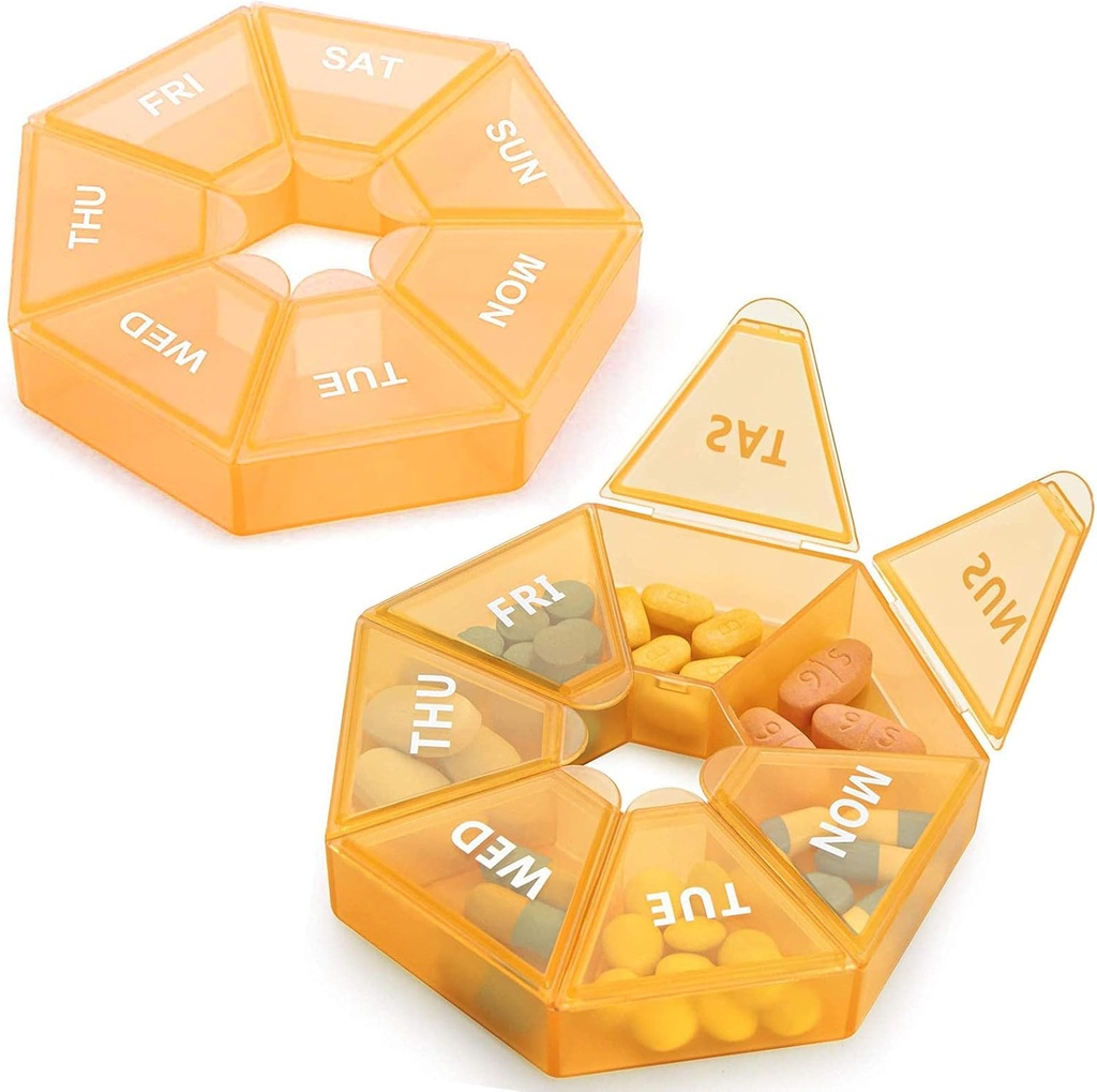 2PCS Weekly Pill Organizer Stor 7 dag Pill Box Organizer Daglig medicin sag for Vitamin Fish Oil Pills Kosttilskud Gigt Friendly