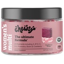 CHEWSY kvinders multivitamin - immun- og energistøtte - 23 næringsstoffer herunder A, B12, C, folinsyre, probiotika, biotin, tranebær - 30-dages forsyning
