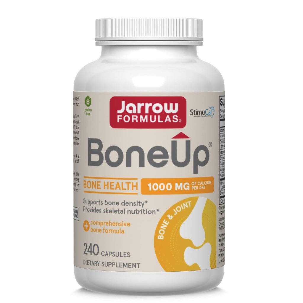 Jarrow Formulas BoneUp for ben densitet - Vitamin D3 og K2, Calcium Support, 240 Kapsler, Promoes Skeletal Nutrition, Op til 40 dages forsyning