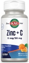 KAL Zink Plus C, Øjeblikkelig Opløs C-vitamin og zink, Cellular funktion og immunforsvar, Optimal Absorption, Natural Tangerine Flavor, 60- Day Money- tilbage garanti, 90 Servering, 90 Micro Tablets