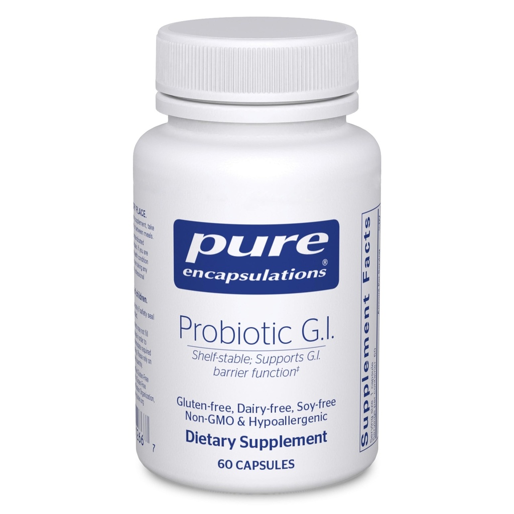 Ren indkapsling Probiotisk G.I. - Hylde Stabil Probiotisk til Intestinal Health & Gastrointestinal Support - med Lactobacillus & Bifidobacterium - 60 kapsler