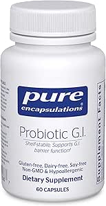 Ren indkapsling Probiotisk G.I. - Hylde Stabil Probiotisk til Intestinal Health & Gastrointestinal Support - med Lactobacillus & Bifidobacterium - 60 kapsler