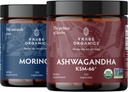 TRIBE ORGANICS Endurance Duo: Organic KSM- 66 Ashwagandha + Organic Moringa - Vegan Capsules - 2 Month Supply - Brain Function, Focus, Mood Support, Energi og Styrke