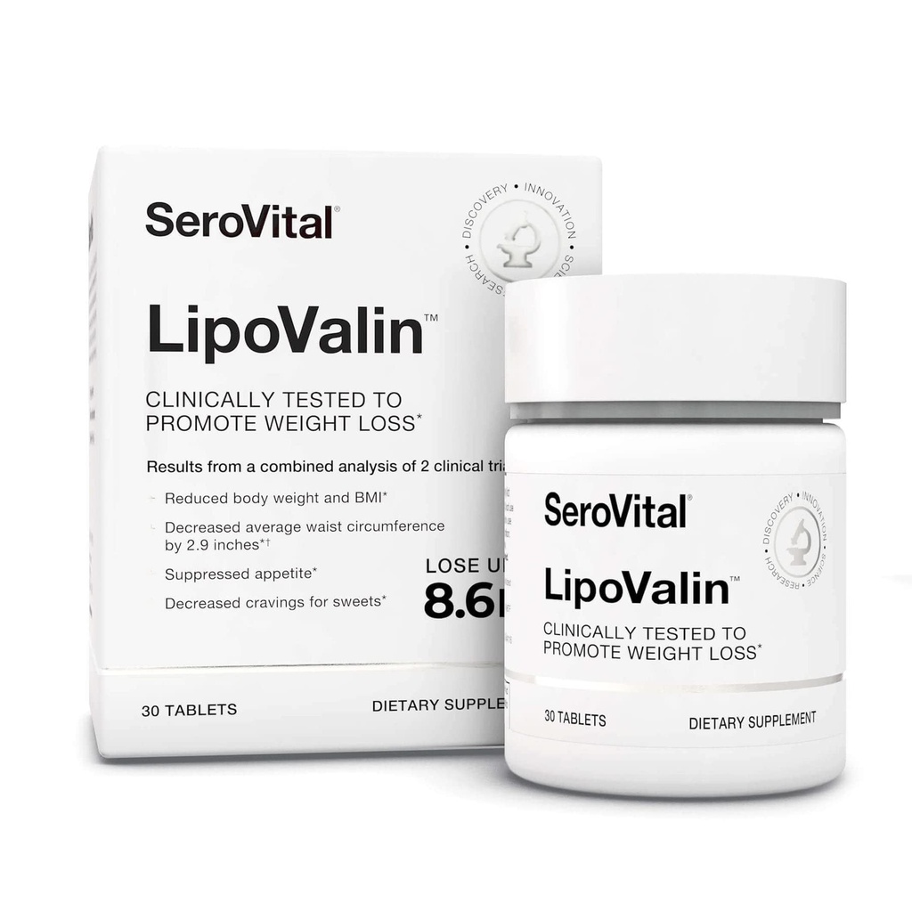 Serovital LipoValin Klinisk validerede vægttab piller til kvinder - Diet Pill, Appetite Suppressant, Stimulant- Free Weight Loss Supplement - 30 tabletter