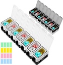 Restree Weekly Pill Organizer, 14 Compartments Bærbar Pill Box, 2 gange om dagen AM / PM Medication Organizer, Fugtighed- Proof Travel Pill Case for Vitamin, Medicin, Fish Oil / Supplements (hvid)