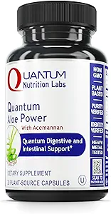 QNL Quantum Aloe Power - Organic Aloe Vera Capsules - fordøjelsestilskud - Gut Health Supplement for mænd og kvinder - Vegan Gut Supplement - 30 Plant- kilde kapsler