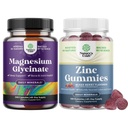 Bundle af Pure Magnesium Glycinate 400mg Per Servering til Mood Sleep og Afslapning 240ct og ekstra styrke Zinkgummier for voksne - Immunity gummies for voksne