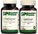 Standard Process immunsupportbundle - Immuplex & congaplex supplement sæt - Kosttilskud til immunsystemet sundhedsstøtte - Gluten- Gratis kosttilskud med ribonukleinsyre & C-vitamin