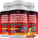 Ceylon Cinnamon, Gurkemeje, Æblecider, Ginseng, Aloe Vera, Berberine Plus Banaba, Ginger Root - 180 Greve