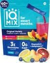 IQMIX Hydration Electrolyte Powder - 4-in-1 Formel for Hydration, Mental Clarity, Mood og Inddrivelse - Sugar- Free Drink Mix, Keto, Magnesium L- Threonate, Lions Mane - 40 Count Variety Pack