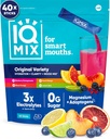 IQMIX Hydration Electrolyte Powder - 4-in-1 Formel for Hydration, Mental Clarity, Mood og Inddrivelse - Sugar- Free Drink Mix, Keto, Magnesium L- Threonate, Lions Mane - 40 Count Variety Pack