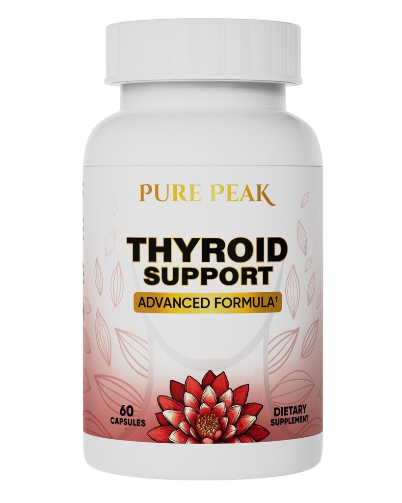 Thyreoideasupport- Metabolisk funktion, Energi & Fokus, Mood Enhancer - Jod fra Kelp, Ashwagandha, B12-vitamin, Inositol, Ginseng, Magnesium - 60 kapsler til mænd og kvinder