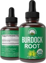 Peak Performance USDA Organic Burdock Root Liquid Drops Supplement. Vegansk ekstrakt tinktur for kvinder og mænd. Økologisk Burdock Root Oil Herb. Zero Sugar, Gluten Free Supplements