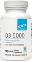 XYMOGEN D3 5000 - Biotilgængelig D3 5000 IE (125 mcg) - High Potency Vitamin D tillæg til støtte immunforsvar, ben + hjerte sundhed (90 Gelatine Softgels)