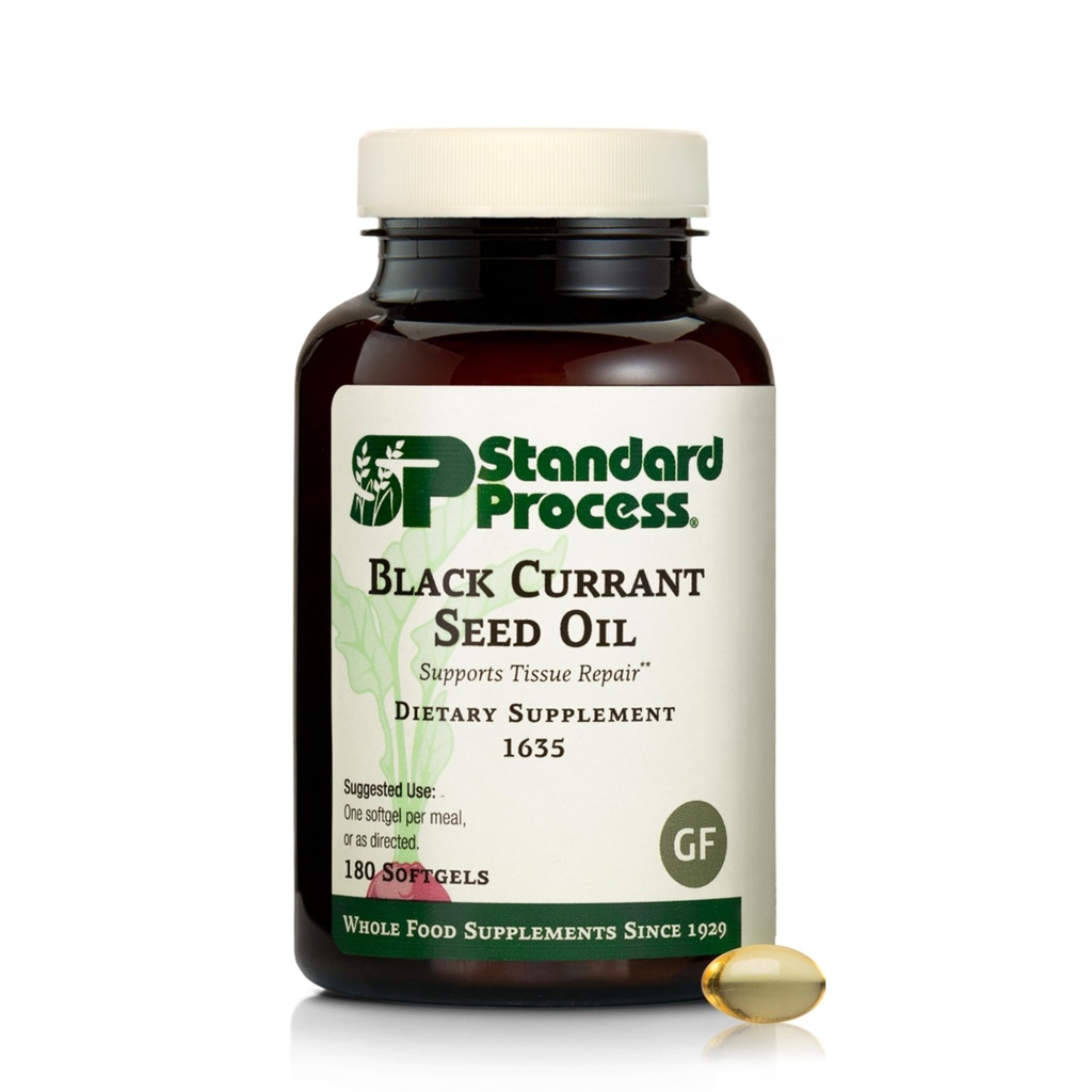 Standard Process Black Currant Seed Oil Kosttilskud - Gluten- Free Sund immunforsvar - Natural Tissue Care - 180 Softgels