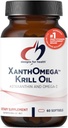 Design til sundhed XanthOmega - Krill Oil med 12mg Astaxanthin - Antioxidant, Phospholipider + EPA / DHA Omega 3 - Kardiovaskulær, Hud + øje sundhed supplement (60 bløddele)
