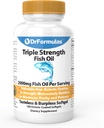 DrFormulas 2000mg Triple Strength Omega 3 Fish Oil med EPA og DHA, 180 Burpless Softgels