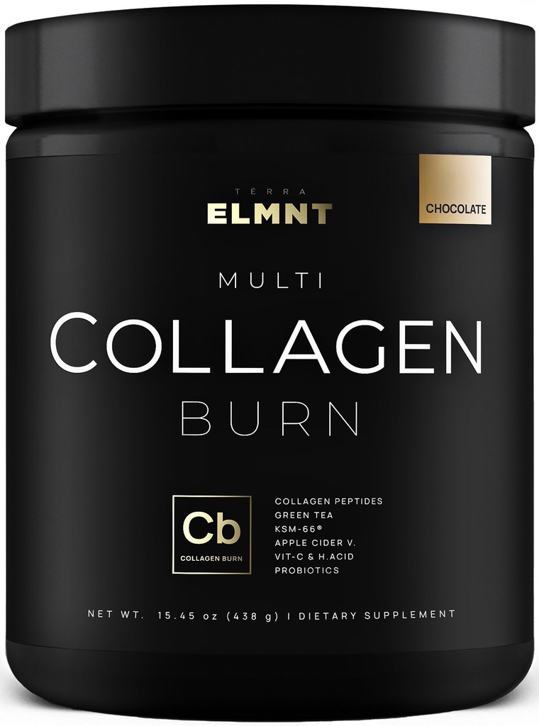 ELMNT Premium Chocolate Collagen for Women Weight Loss & Beauty w. Probiotika, ACV, KSM66, Hyaluronsyre, Biotin & Patenteret Multi Collagen Peptider Protein Powder - Colageno Hidrolizado for Women