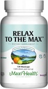 Maxi Health - Slap af til Max Stress Relief Formel (120 Greve) Mood Relief Kapsler med C-vitamin, Calcium, L-Theanine, L-Taurine & Amino Acid - Alle naturlige opkalkning og afslapning kosttilskud