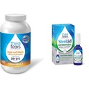 TheraTears 1200mg Omega 3 supplement til øje ernæring, Organic Flaxseed Triglycerid Fish Oil and Vitamin E, 180 Grev & SteriLid Eyelid Cleaner og Ansigtsvask, for Irriterede Øjne, 2 fl oz Spray
