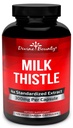 Divine Bounty Pure Milk Thistle Kapsler Supplement - A Potent 1200mg Milk Thistle Supplement med 4X koncentreret ekstrakt (Standardized) 120 Vegetariske Kapsler