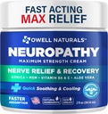 NATURALER Neuropati Cream Ekstra styrke Nerve Relief Cream til fod, hænder, ben, tæer med Arnica, B6-vitamin, Aloe Vera, MSM - Made in USA
