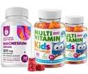 Kids Multivitamin Gummies 14 Essentielle Vitamin og Magnesium Gummies Sugar- Free - Daily Supplement Vitamin A, C, D, E Vegetar B6 & B12, Zink, Biotin med sukkerfri Magnesium Calm Tygge for børn og voksne