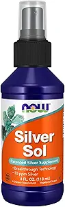 NOW Foods Supplements, Silver Sol 10 PPM with Elemental Silver and Deionized Water, Liquid, 4-Ounce