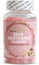 Skin Whitening Gummies, med Glutathion, Collagen og Bioth, Hydrated Yellow Skin, Glow og Spots Fading, Anti- Aging, 60 Greve