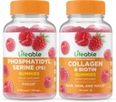 Lifeable Phosphatidylserin (PS) + Collagen & Biotin, Gummies Bundle - Great Tasting, Vitamin Supplement, Gluten Free, GMO fri, Chewable Gummy