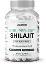 Organics Ocean One- Per- Day Shilajit for mænd og kvinder - Natural Shilajit supplement til Age- Defying, Knoglestyrke, Hormon Support og mere - 30 Shilajit kapsler