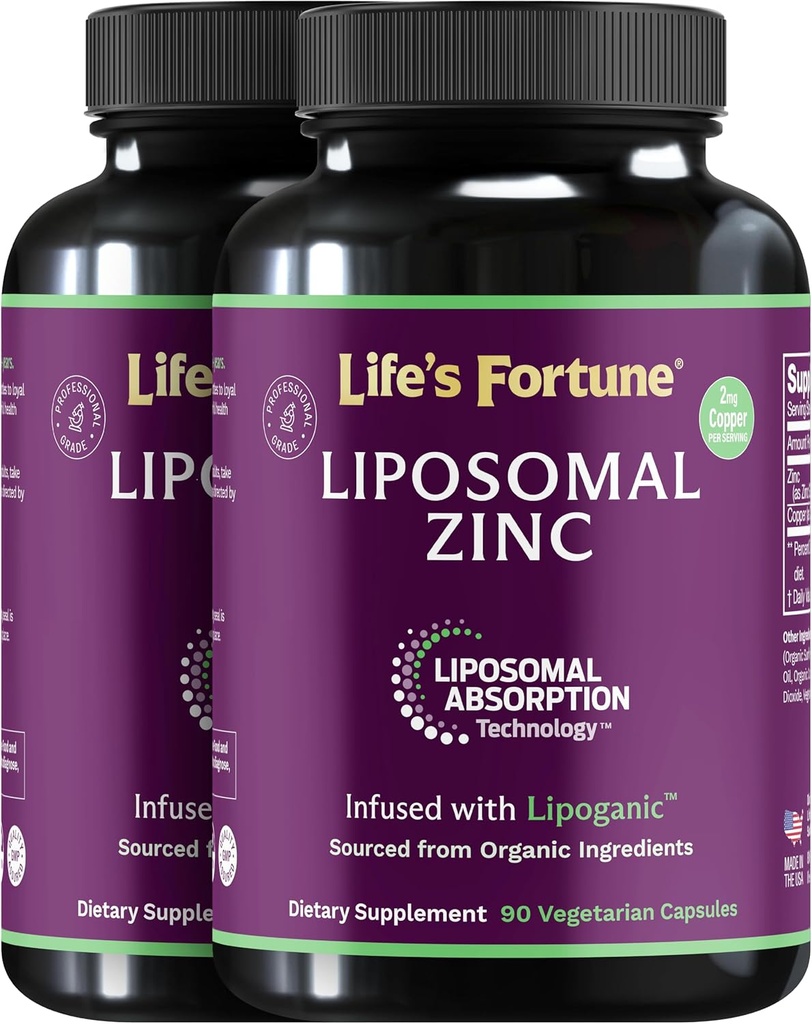 Liposomal Pure Zink Picolinate supplement med kobber, immunforsvar, Metabolisme, og hud sundhed