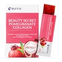 BOTO Beauty Secret Pomegranate Collagen 20g - Koreansk Beauty Collagen Jelly Stick, Low Molecular Fish Collagen, Pomegranate Flavored - Pakninger af 15